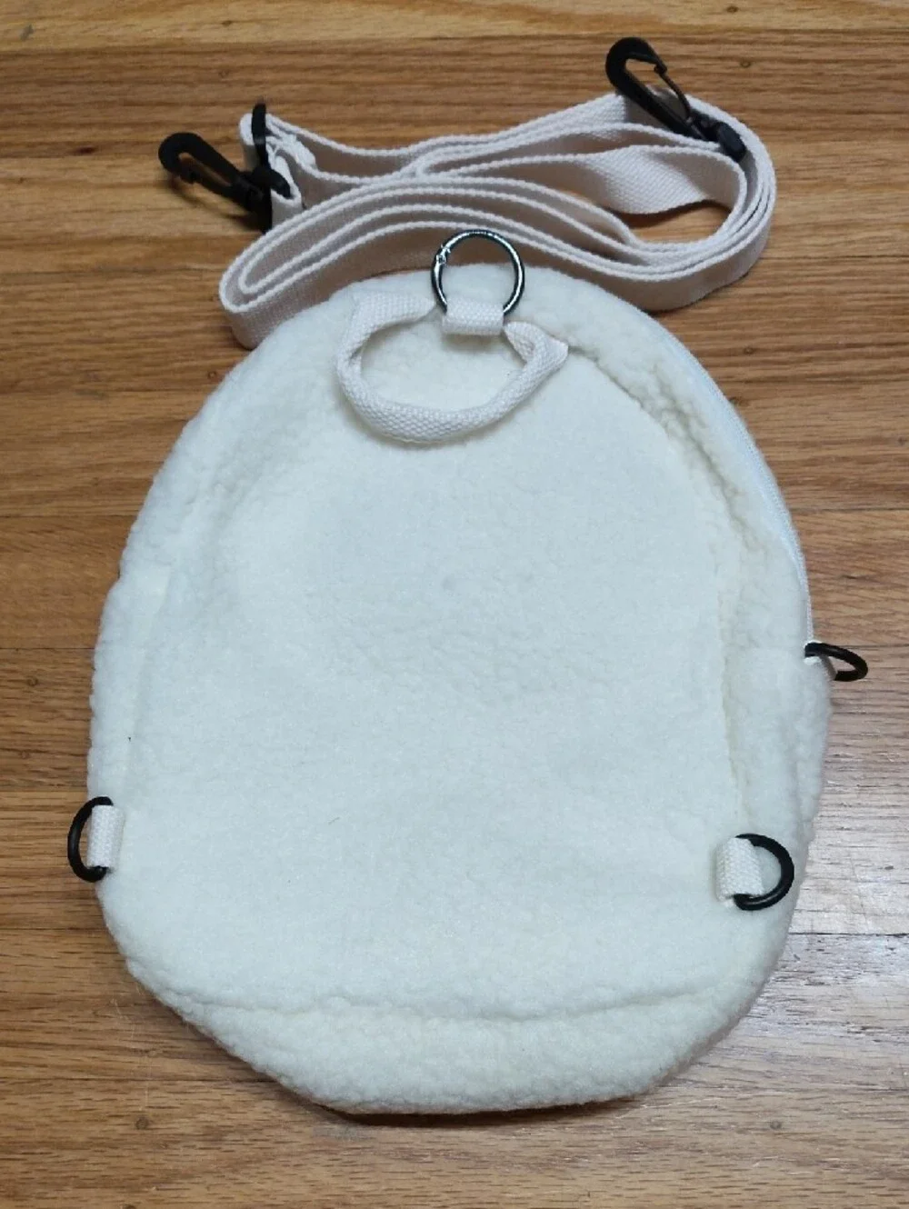 Cream Plush Bunny Kids Backpack - Soft Sherpa Shoulder Bag